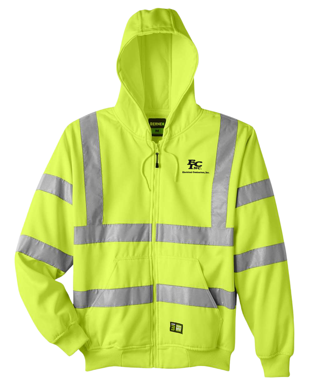 Berne Apparel - Men's Berne Hi-Vis Class 3 Lined Hooded Sweatshirt